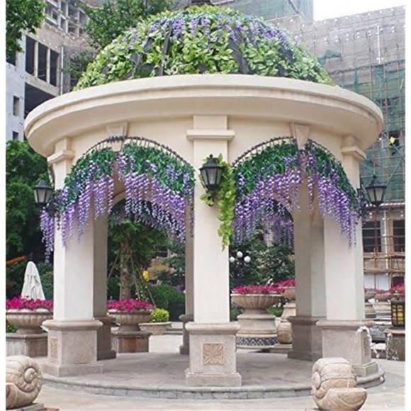 12 Pack 3.6 Feet Artificial Fake Wisteria Vine Ratta Hanging Garland Silk Flower - Picture 5 of 7